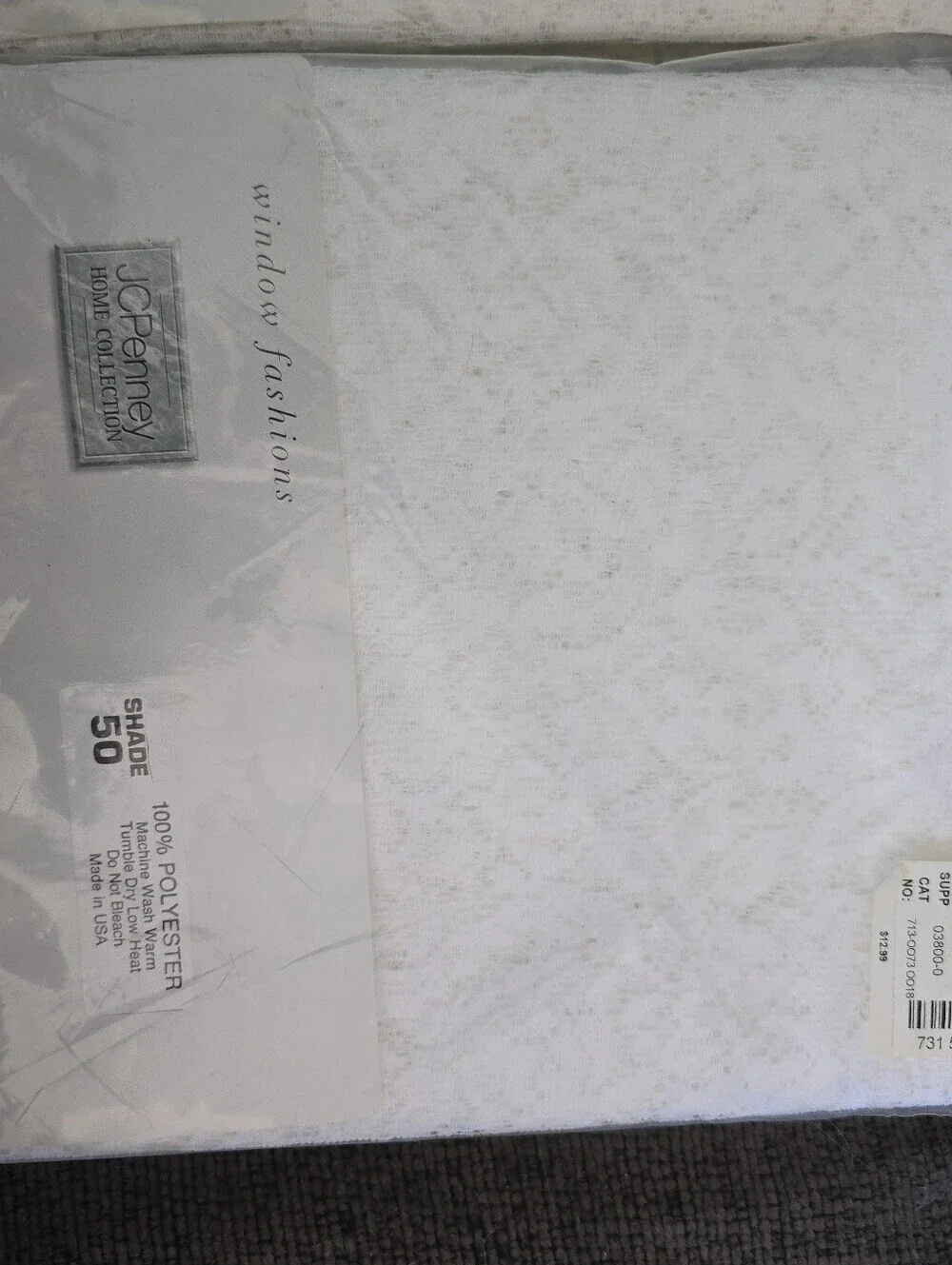 (2) Vintage JC Penney Home Collection Brenda White Lace Curtain Panel 58 X 84